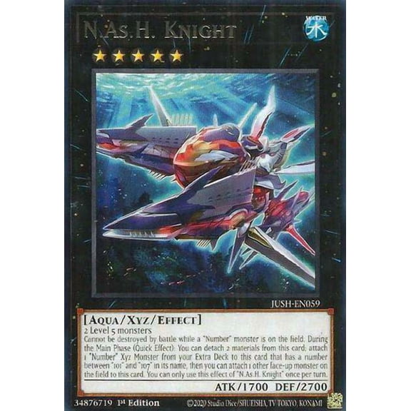 YuGiOh Justice Hunters Rare N.As.H. Knight JUSH-EN059