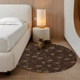 thumbnail image 2 of Round Rugs 3.3Ft, Brown Floral Round Area Rug Washable Indoor Throw Carpet, Vintage Spring Botanical Flowers Soft Non Slip Circle Rug for Laundry Room Patio Home Decor Aesthetic, 2 of 8