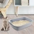thumbnail image 1 of Bandeja de arena para mascotas Orinal Inodoro Sartenes grandes Fácil de limpiar Parte superior abierta Caja de arena para gatos Lados altos para Kitty Gris 36x30x10cm Salvador Bandeja de arena para gatos, 1 of 10