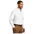 thumbnail image 4 of Port Authority Men's Long Sleeve Carefree Poplin Classic Fit Shirt White X-Large, 4 of 4