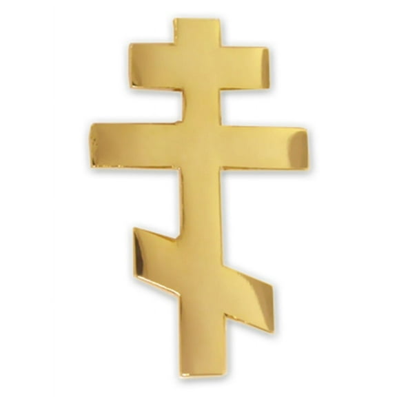 PinMart's Gold Plated Eastern Orthodox Patriarchal Cross Religious Lapel Pin