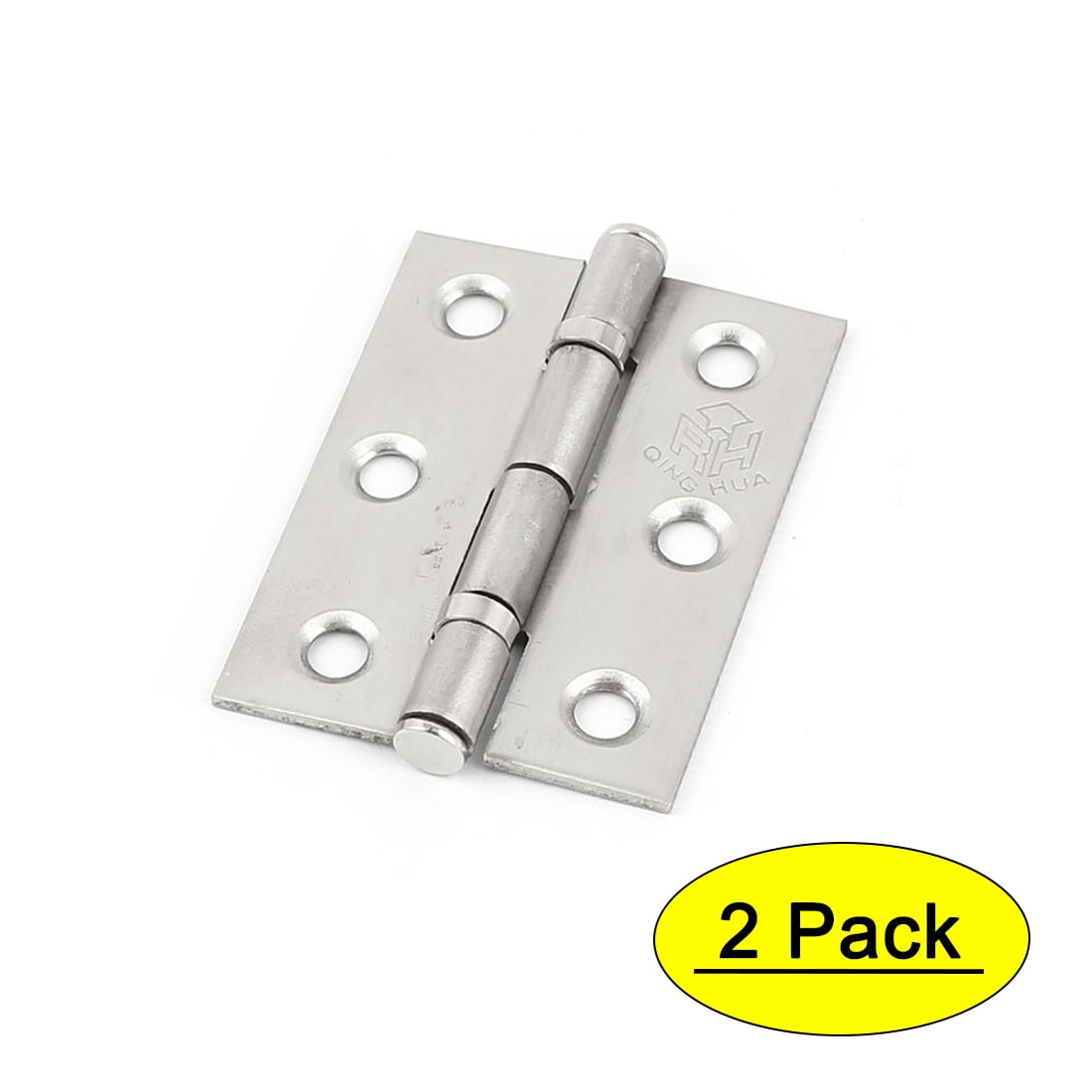 Unique Bargains 2 Pieces Silver Tone Screw Mounted Metal Cupboard Cabinet Door  Hinges 50mm