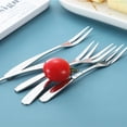 thumbnail image 2 of 5 pcs Delicate Useful Stainless Steel Fruit Fork Cake Fork Exquisite Fork for Children Use (Thicken Fork), 2 of 8