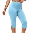 thumbnail image 5 of BUIGTTKLOP Plus Size Capri Leggings for Women High Waisted Yoga Capris Side Split Stretchy Pull on Cropped Workout Pants, 5 of 5