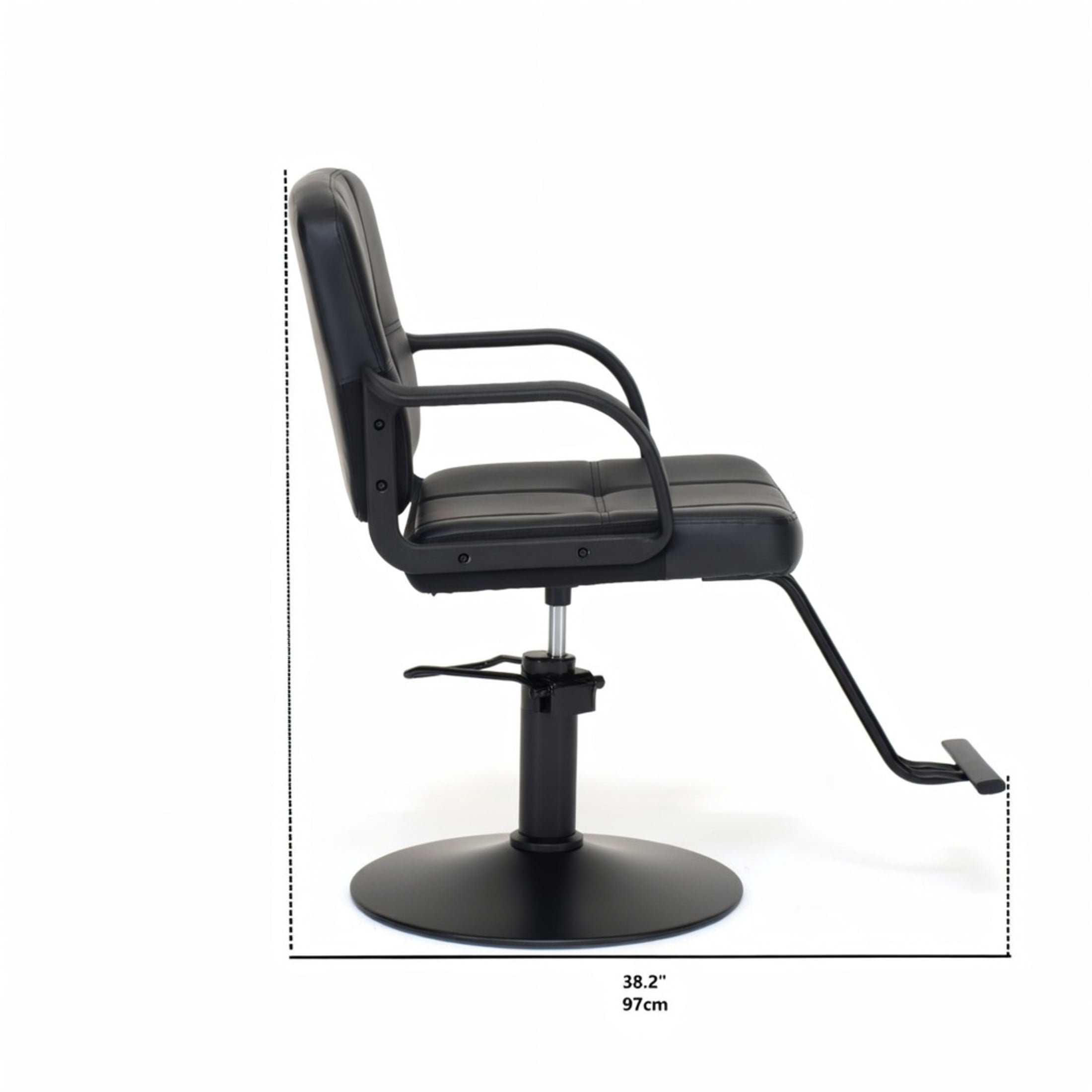 Noble House 360° Swivel Barber Chair, Hydraulic Height Adjustable, PU Upholstery, Black