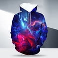 thumbnail image 2 of KHONTS Unisex 3D Novelty Hoodies for Men Cool Graphic Pullover Sweatshirts with Pockets 01-Purple M, 2 of 5