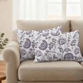 thumbnail image 2 of Farmhouse Spring Outdoor Waterproof Pillow Covers, Fruit Plant Leaf Flower Dark Purple Decorative Rectangle Throw Pillowcase Sofa Cushion Sham for Patio/Couch/Chair, 20"x12" 2 Pack, 2 of 8