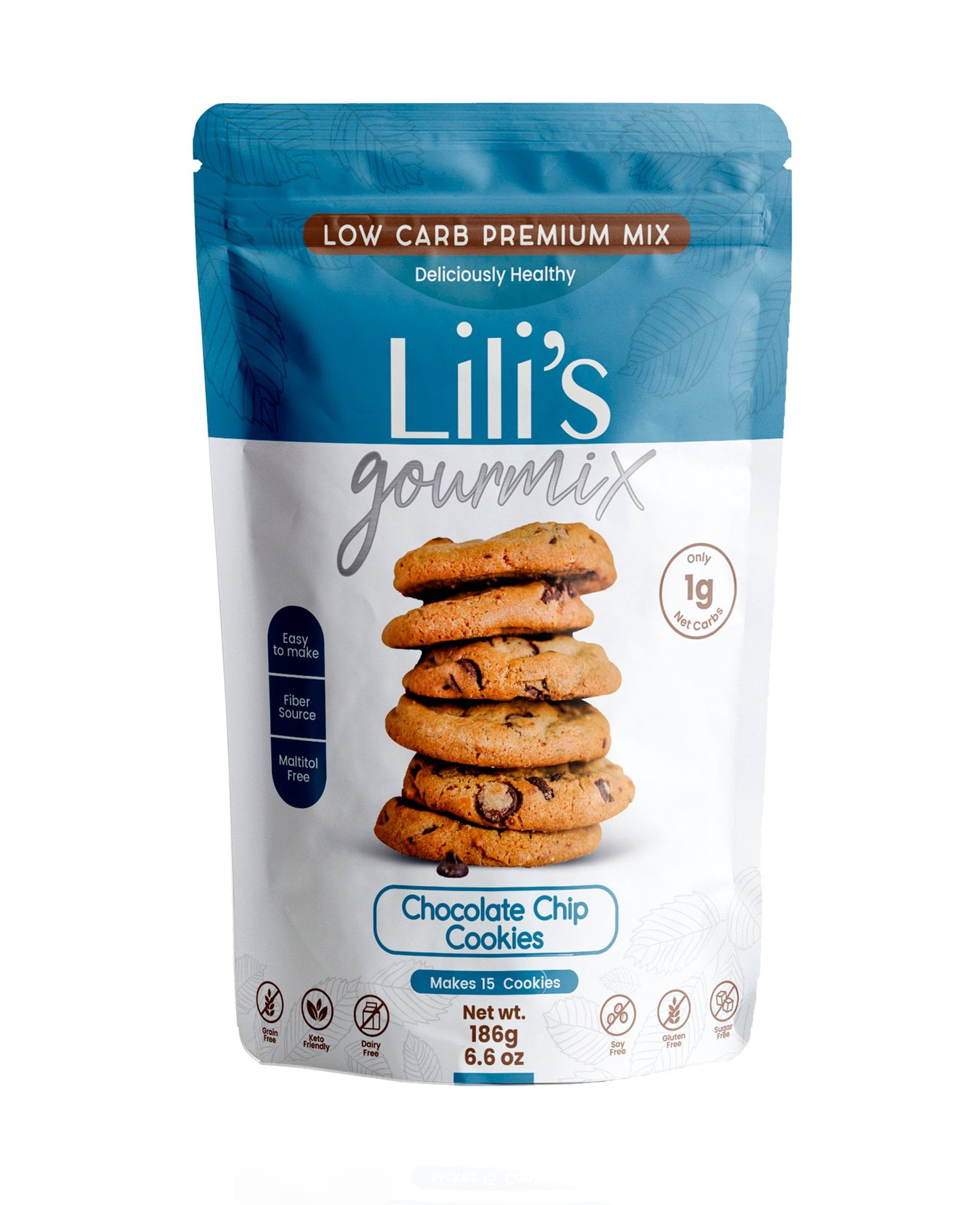 Lili’s Gourmix Chocolate Chip Cookie Mix, Sugar & Gluten Free, Low Carb, Keto 6.6 oz - 186 g