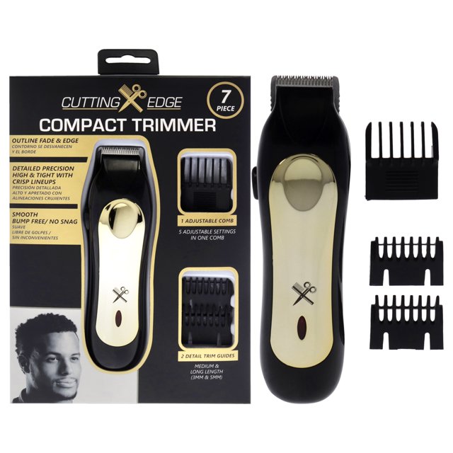 Recortadora compacta Cutting Edge de Barbasol para hombres: afeitadora de 7 piezas, bolsa de viaje, cepillo de limpieza, aceite, 3 guías de corte