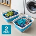 thumbnail image 2 of BLACK + DECKER Collapsible Laundry Basket with Handles, Space-Saving Design, Teal, 2-Pack, 2 of 7