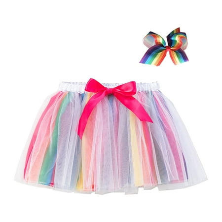 

Kids Girls Ballet Skirts Party Patchwork Colour Tulle Dance Skirt Hairpin Set 18 Month Baby Girl Clothes Summer