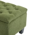 thumbnail image 6 of Furniliving Upholstered Storage Ottoman Bench, Faux Boucle Button Tufted End of Bed Bench, Entryway Bench for Bedroom, Living Room, Green, 6 of 9