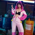 thumbnail image 2 of [Officially Licensed] Street Fighter 6 Juri Costume Jumpsuit Costume Onesie Pajamas Homewear, S, 2 of 9