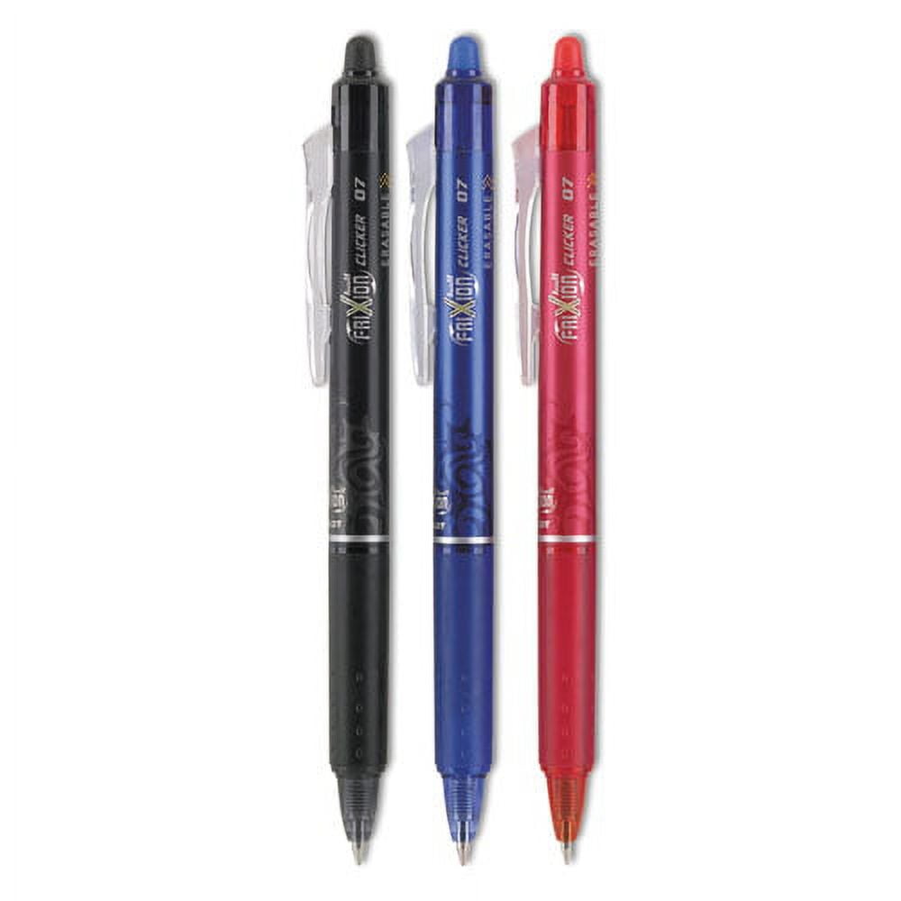 Frixion Clicker Erasable Gel Pen, Retractable, Fine 0.7 mm, Assorted Ink, 3/Pack | Bundle of 10