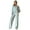 Light Blue XL, variant on 2 Pcs/Set Women Coat Pants Suit Golden Velvet Zip-up Stand Collar Long Sleeve Top Drawstring Elastic Waist Wide Leg Loose Trousers Winter Daily Wear Tracksuit