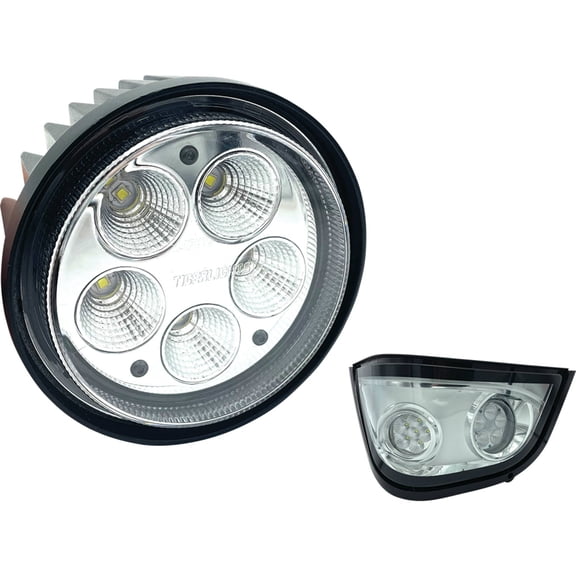 Tiger Lights 12V LED Round Headlight TL8620 For John Deere 6105M, 6110R Flood Off-Road Light