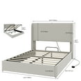 thumbnail image 2 of Dextrus Queen Size Lift-Up Storage Bed with 50.4" High Headboard, No Box Spring Needed,Beige, 2 of 5