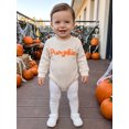 thumbnail image 3 of Cjfdfy Newborn Baby Boy Girl Halloween Outfit  Pumpkin Waffle Knit Romper Letters Embroidery Long Sleeve Jumpsuit Infant Halloween Sweater Romper Fall Winter Clothes, 3 of 9