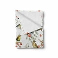 thumbnail image 2 of Animal Soft Flannel Fleece Throw Blanket, Sparrows Birds Leaves Branches Pine Trees Watercolor Image Artwork, Cozy Plush for Indoor and Outdoor Use, 60" x 80", Multicolor, by Ambesonne, 2 of 6