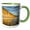 Green/White, variant on 3drose, Usa, California, La Jolla, Torrey Pines State Beach Reflections, 11oz Two-tone Blue Mug