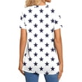 thumbnail image 5 of ClodeEU Women's V-Neck Printed Short Sleeve Shirt with Button ,Casual Trendy Tunic Blouse White,Womens Plus XXXL, 5 of 7