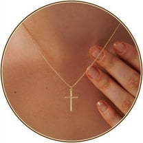 Cross Necklace For Women, Dainty 18K Gold Plated Small Cross Pendant Necklace Simple Gold Cross Necklaces For Women Trendy Gold Jewelry For Women Gift[o1081]