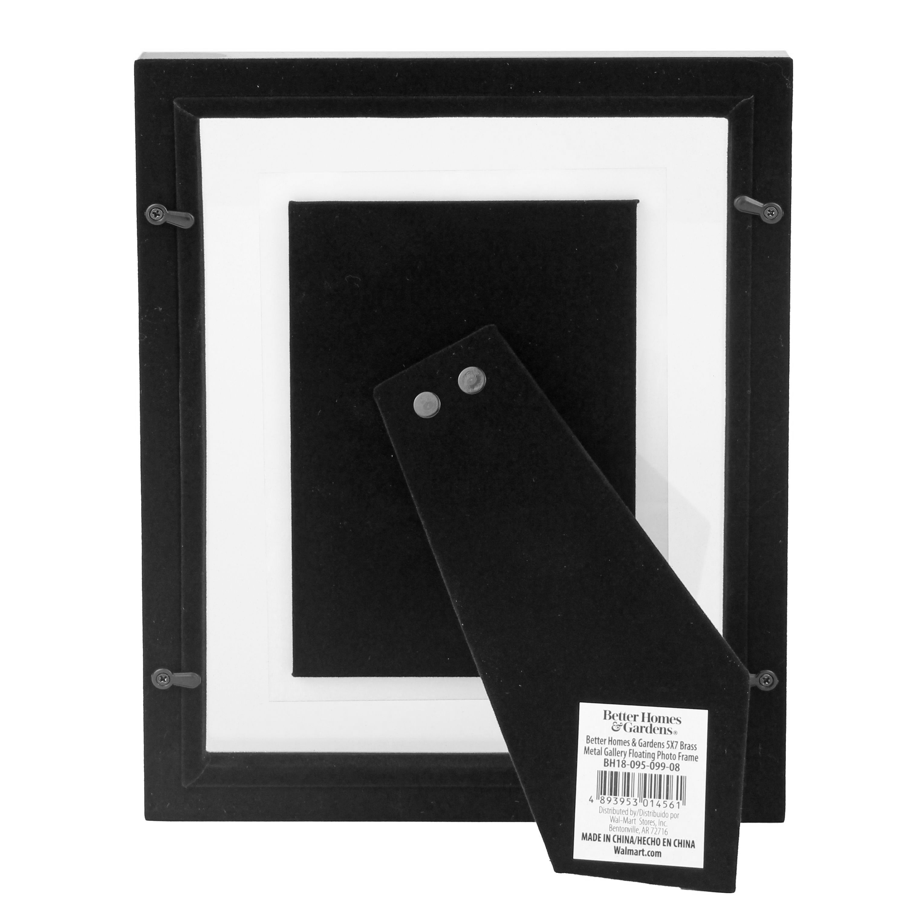 Better Homes & Gardens 5" x 7" Rectangle Metal Tabletop Floating Picture Frame, Gold