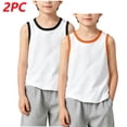 thumbnail image 2 of Teylalorva Boys Tank Tops 2PC Cotton Breathable Crew Neck Sleeveless Kids Casual Summer Soft Underwear 2PC Sky Blue Size 6, 2 of 6