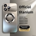 thumbnail image 3 of Funda de teléfono de lujo de titanio metálico mate para iPhone 16, 15, 14, 13, 12 y 11 Pro Max Plus, con carga inalámbrica magnética, cristal a prueba de golpes y protección para lente de cámara., 3 of 8
