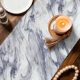 thumbnail image 5 of Abstract Marble Texture Table Runner 36 Inches Long,Kitchen Dining Tablerunners Blue Geometric Art Linen Table Runners Dresser Scarves for Home Dinner Wedding Holiday Party Decor, 5 of 9
