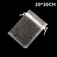 thumbnail image 3 of 25/50 piezas de bolsas de organza con cordón para regalo, para fiestas, regalos de Navidad, joyas, embalaje, color blanco, 3 of 5