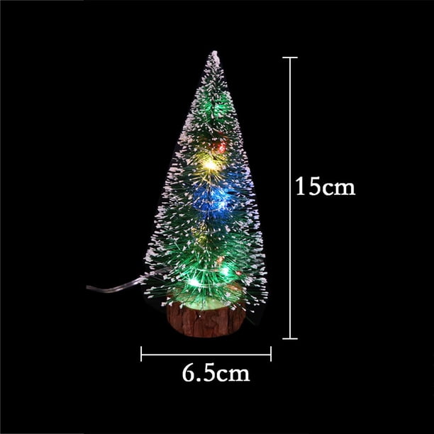 Sisal Christmas Tree With Led Lights Small Pine Tree Table Desk Xmas Decor