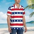 thumbnail image 3 of Disketp Hawaiian Shirts For Men,American Patriotic Stars And Stripes Print Mens Casual Short Sleeve Button Down Shirts Beach Shirt, 3 of 7