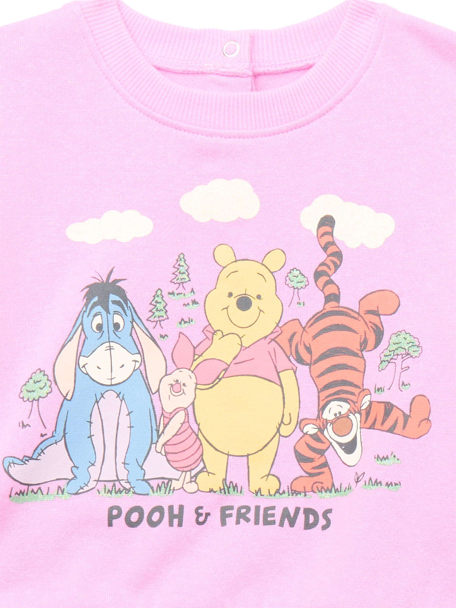 Winnie the Pooh Baby Girls Graphic Sweatshirt and Flared Leggings, 2-Piece, Sizes 0M-24M