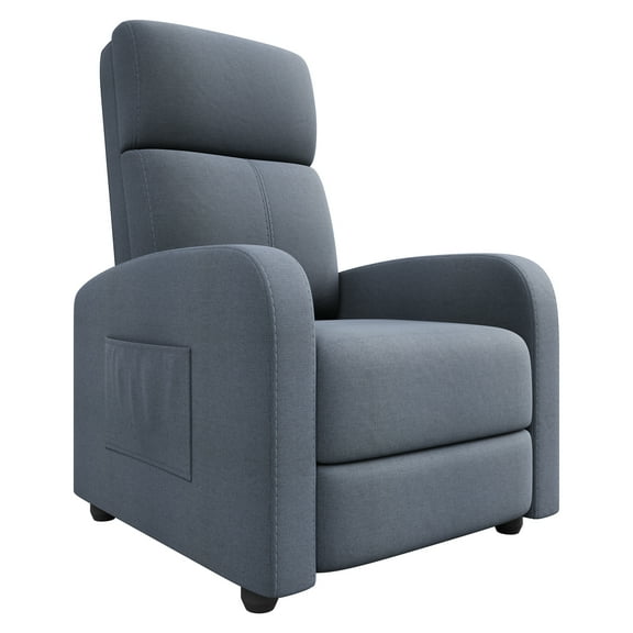 Accreate Ergonomic Manual Recliner Chair – High Back Single Sofa with Soft Cushion, Wide Arms, Side Pocket & Push-Back Adjustment – Comfortable Lounge Chair for Living Room, Bedroom, Home Theater