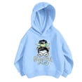 thumbnail image 1 of PMVFHDE Liquidation Chandails en Molleton Enfants Filles Sport Garçon Fille Décontracté Imprimé Personnalité Chandail à Capuchon Pull Sans Poche Col Rond Chandail en Molleton pour Enfants, Bleu, 8-9 Ans, 1 of 3