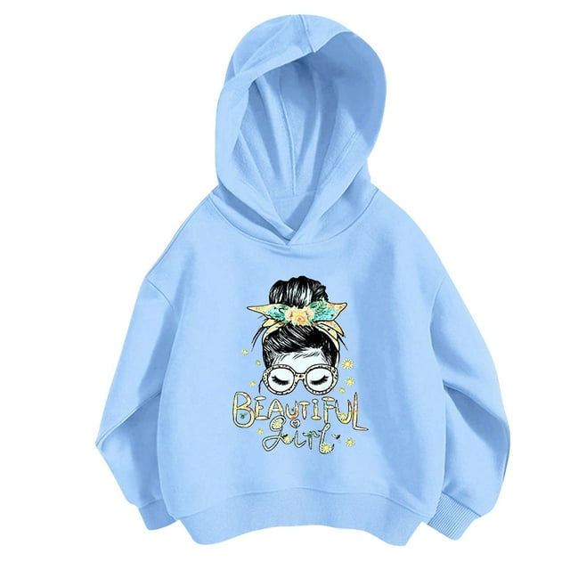 MIASHUI Chandail à Capuche et Chandails en Molleton Tendance pour Filles, Chandail Imprimé Décontracté, Design Unique et Ajustement Confortable