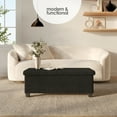 thumbnail image 2 of Hearth & Harbor Storage Ottoman Bench, Boucle 43" Ottoman with Storage , Black, 2 of 9