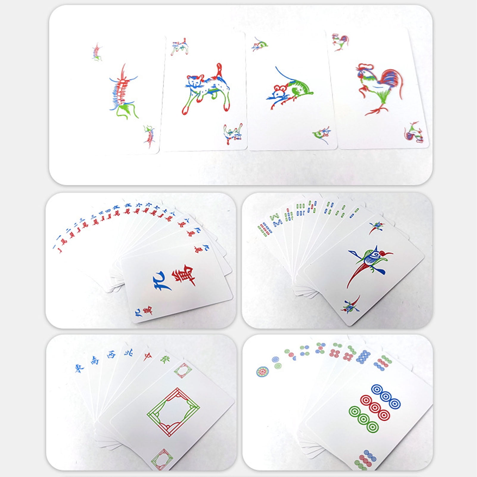 Jeu De Mahjong Traditionnel Chinois - 144 Tuiles Miniatures (2,4x1,5x1,1 Cm) - Avec Sac En Tissu Et Nappe De Jeu