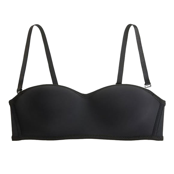 Bigersell Padded Bralette Thin Cup Push-Up Bra Seamless Underwire Breathable Woman Underwear Big & Tall Size Wireless Comfortable Bra, Style 667, Black 32B