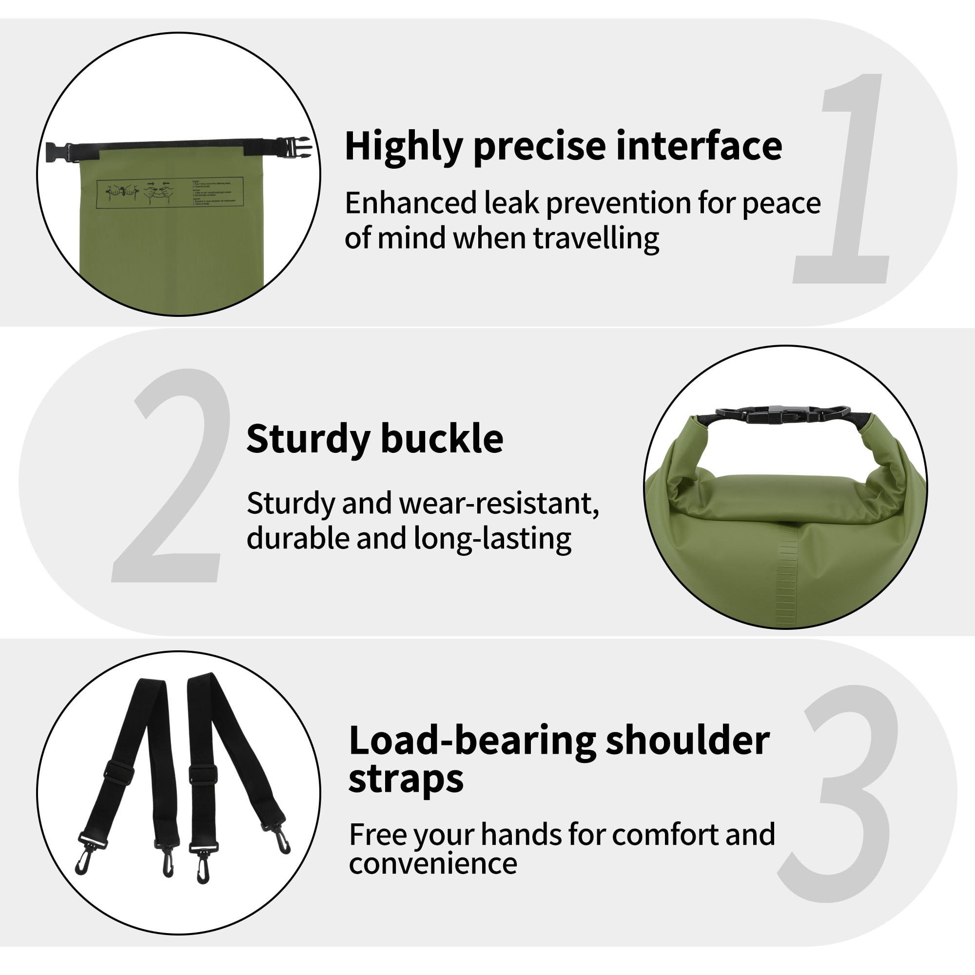 Unique Bargains Durable Waterproof Dry Bag Army Green