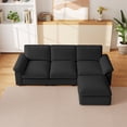 thumbnail image 6 of CKEASEAN 102" Modular Sectional Sofa with Ottoman, 3-Seater L Shape Upholstered Cloud Couch with Pillow, Comfy Chenille Sleeper Sectional Couch for Living Room, Easy Assembly, 6 of 10