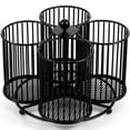 thumbnail image 1 of Metal Utensil Caddy 360 Degree Rotating Cutlery Holder 4 Compartment Flatware Storage Basket Portable Multipurpose Countertop Silverware Organizer for Kitchen Picnic Camping Outdoor, 1 of 10