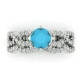 thumbnail image 2 of Clara Pucci 14K White Gold 1.57 Simulated Turquoise Engraveable Engagement Ring + Wedding Band Set, 2 of 7