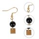 thumbnail image 4 of CHAO Pendientes redondos de cristales y grava, accesorios elegantes y encantadores para las orejas para ir de compras, obsidiana, 4 of 5