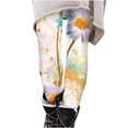 thumbnail image 7 of jjayotai Boho Floral Print Leggings for Women, Trendy Art Painting Beach Summer Fall Clothes Yoga Pants High Waisted Capri Trousers, 7 of 7