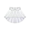 thumbnail image 5 of YiZYiF Girls Metallic Shiny Halter Crop Top with Pleated Skirt for Cheer Leader Modern Jazz Dance Wear Silver 14, 5 of 7