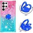 thumbnail image 3 of Clear Case for Samsung Galaxy S23 Ultra (Not S23) with Kickstand for Girls Women, Liquid Glitter Sparkle Bling Cute Case Gradient Quicksand Cover for Samsung Galaxy S23 Ultra JB Powder Blue, 3 of 14