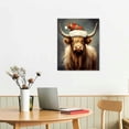 thumbnail image 2 of JRXY Christmas Highland Cow Wall Art Framed Farm Animal Canvas Print Hairy Highland Cow Painting Holiday Picture Wall Decor for Home Bathroom Nursery Decorations 12x16 in, 2 of 4