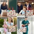 thumbnail image 6 of Floral Canvas Tote Bag for Women with Compartments, Large Cute Flower Teacher Student Shoulder Bag Nurse Purses Crossbody Bags Work Laptop Book Bag Satchels Handbags, 6 of 6